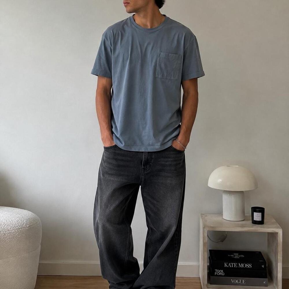 Theory blue pocket tee size